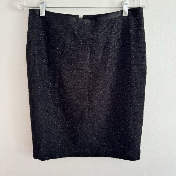 Talbots Women's Size 6 Petite Black Tweed Pencil Metallic Skirt Career - Picture 1 of 5